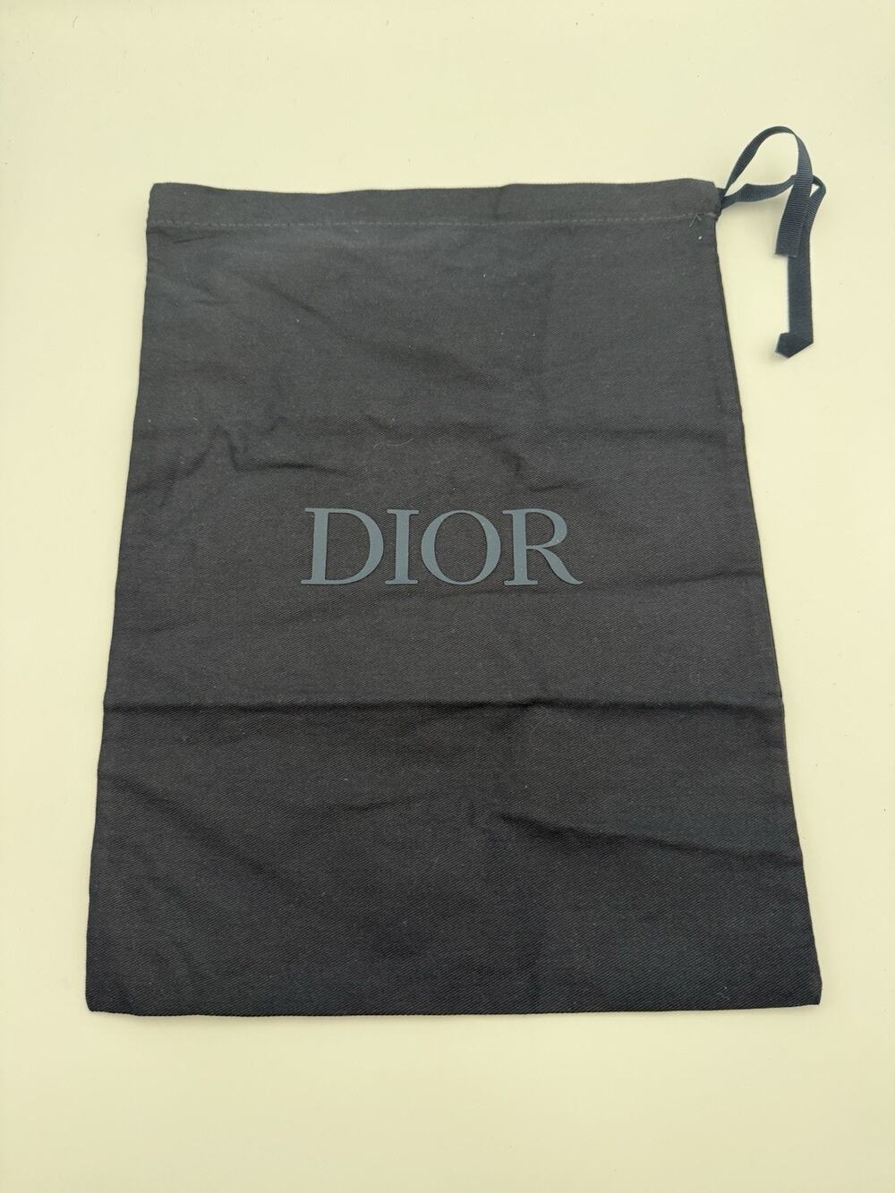 Authentic Christian Dior Homme Black Cotton Drawstring Dust Bag Pouch